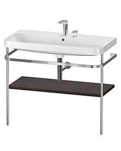 Duravit Happy D.2 Plus combinaison lavabo sur meuble HP4838E6969 97,5 x 49 cm, 2 trous pour robinetterie, noyer brossé, avec console en métal