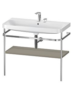 Duravit Happy D.2 Plus combinaison lavabo pour meuble HP4838E9292 97,5 x 49 cm, 2 trous pour robinetterie, finition gris pierre satiné, avec console en métal