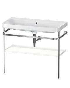 Duravit Happy D.2 Plus furniture washbasin combination HP4838N3636 97.5 x 49 cm, without tap hole, white satin finish, with metal console