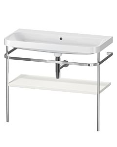 Duravit Happy D.2 Plus furniture washbasin combination HP4838N3939 97.5 x 49 cm, without tap hole, nordic white satin finish, with metal console