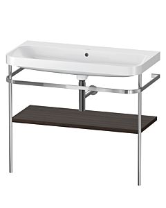 Duravit Happy D.2 Plus furniture washbasin combination HP4838N6969 97.5 x 49 cm, without tap hole, brushed walnut, with metal console