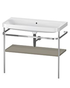 Duravit Happy D.2 Plus combinaison lavabo pour meuble HP4838N9292 97,5 x 49 cm, sans trou pour robinetterie, finition gris pierre satiné, avec console en métal