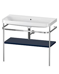 Duravit Happy D.2 Plus combinaison lavabo pour meuble HP4838N9898 97,5 x 49 cm, sans trou pour robinetterie, finition satinée bleu nuit, avec console en métal