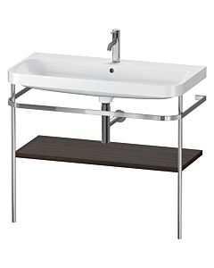 Duravit Happy D.2 Plus Möbelwaschtisch-Kombination HP4838O6969 97,5 x 49 cm, 1 Hahnloch, nussbaum gebürstet, mit Metallkonsole