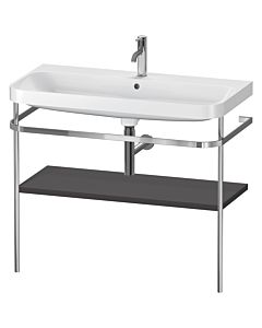 Duravit Happy D.2 Plus furniture washbasin combination HP4838O8080 97.5 x 49 cm, 2000 tap hole, graphite super matt, with metal console