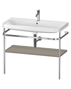 Duravit Happy D.2 Plus combinaison lavabo pour meuble HP4838O9292 97,5 x 49 cm, trou pour robinetterie 2000 , finition gris pierre satiné, avec console en métal