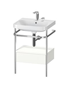 Duravit Happy D.2 Plus combinaison lavabo sur meuble HP4840E3636 57,5 x 49 cm, 2 trous pour robinetterie, blanc , avec console en métal