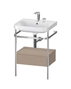 Duravit Happy D.2 Plus vanity washbasin combination HP4840E7575 57.5 x 49 cm, 2 tap holes, linen, with metal bracket