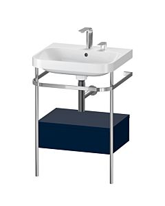 Duravit Happy D.2 Plus furniture washbasin combination HP4840E9898 57.5 x 49 cm, 2 tap holes, midnight blue satin finish, with metal console