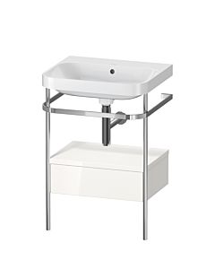 Duravit Happy D.2 Plus furniture washbasin combination HP4840N2222 57.5 x 49 cm, without tap hole, white high gloss, with metal console