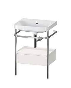 Duravit Happy D.2 Plus furniture washbasin combination HP4840N3939 57.5 x 49 cm, without tap hole, nordic white satin finish, with metal console