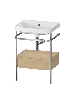 Duravit Happy D.2 Plus furniture washbasin combination HP4840N7171 57.5 x 49 cm, without tap hole, Mediterranean oak, with metal console