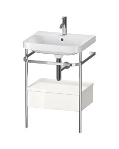 Duravit Happy D.2 Plus furniture washbasin combination HP4840O2222 57.5 x 49 cm, 2000 tap hole, white high gloss, with metal console