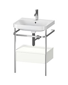 Duravit Happy D.2 Plus furniture washbasin combination HP4840O3636 57.5 x 49 cm, 2000 tap hole, white satin finish, with metal console