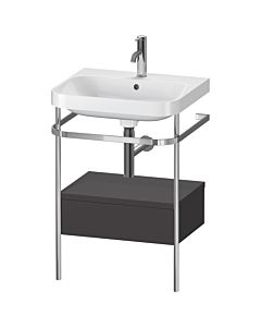 Duravit Happy D.2 Plus furniture washbasin combination HP4840O8080 57.5 x 49 cm, 2000 tap hole, graphite super matt, with metal console