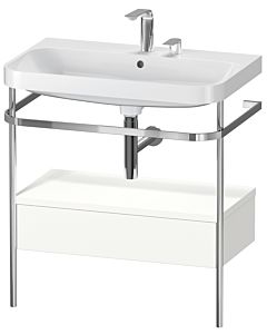 Duravit Happy D.2 Plus Möbelwaschtisch-Kombination HP4842E3636 77,5 x 49 cm, 2 Hahnlöcher, weiß seidenmatt, mit Metallkonsole
