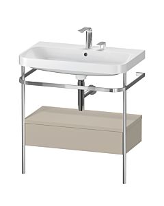 Duravit Happy D.2 Plus combinaison lavabo pour meuble HP4842E6060 77,5 x 49 cm, 2 trous pour robinetterie, finition taupe satiné, avec console en métal