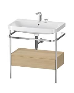 Duravit Happy D.2 Plus Möbelwaschtisch-Kombination HP4842E7171 77,5 x 49 cm, 2 Hahnlöcher, mediterrane Eiche, mit Metallkonsole