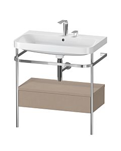 Duravit Happy D.2 Plus Möbelwaschtisch-Kombination HP4842E7575 77,5 x 49 cm, 2 Hahnlöcher, leinen, mit Metallkonsole