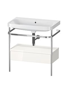 Duravit Happy D.2 Plus combinaison lavabo pour meuble HP4842N2222 77,5 x 49 cm, sans trou pour robinetterie, blanc brillant, avec console en métal