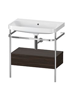 Duravit Happy D.2 Plus Möbelwaschtisch-Kombination HP4842N6969 77,5 x 49 cm, ohne Hahnloch, nussbaum gebürstet, mit Metallkonsole