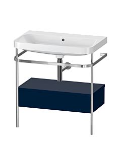 Duravit Happy D.2 Plus furniture washbasin combination HP4842N9898 77.5 x 49 cm, without tap hole, midnight blue satin finish, with metal console