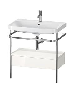 Duravit Happy D.2 Plus Möbelwaschtisch-Kombination HP4842O2222 77,5 x 49 cm, 1 Hahnloch, weiß hochglanz, mit Metallkonsole