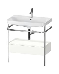 Duravit Happy D.2 Plus furniture washbasin combination HP4842O3636 77.5 x 49 cm, 2000 tap hole, white satin finish, with metal console