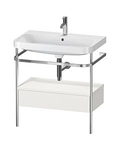 Duravit Happy D.2 Plus furniture washbasin combination HP4842O3939 77.5 x 49 cm, 2000 tap hole, nordic white satin finish, with metal console
