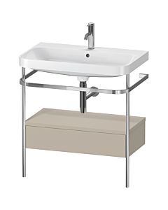 Duravit Happy D.2 Plus Möbelwaschtisch-Kombination HP4842O6060 77,5 x 49 cm, 1 Hahnloch, taupe seidenmatt, mit Metallkonsole