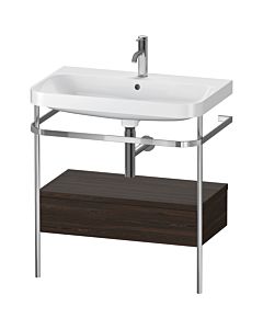 Duravit Happy D.2 Plus Möbelwaschtisch-Kombination HP4842O6969 77,5 x 49 cm, 1 Hahnloch, nussbaum gebürstet, mit Metallkonsole