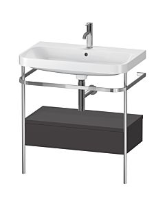 Duravit Happy D.2 Plus furniture washbasin combination HP4842O8080 77.5 x 49 cm, 2000 tap hole, graphite super matt, with metal console