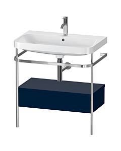 Duravit Happy D.2 Plus furniture washbasin combination HP4842O9898 77.5 x 49 cm, 2000 tap hole, midnight blue satin finish, with metal console