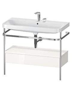 Duravit Happy D.2 Plus combinaison lavabo pour meuble HP4843E2222 97,5 x 49 cm, 2 trous pour robinetterie, blanc brillant, avec console en métal