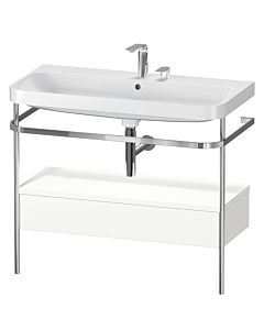 Duravit Happy D.2 Plus furniture washbasin combination HP4843E3636 97.5 x 49 cm, 2 tap holes, white satin finish, with metal console