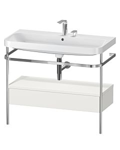 Duravit Happy D.2 Plus Möbelwaschtisch-Kombination HP4843E3939 97,5 x 49 cm, 2 Hahnlöcher, nordic weiß seidenmatt, mit Metallkonsole