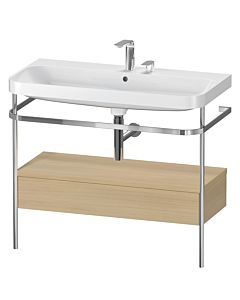 Duravit Happy D.2 Plus vanity washbasin combination HP4843E7171 97.5 x 49 cm, 2 tap holes, Mediterranean oak, with metal console