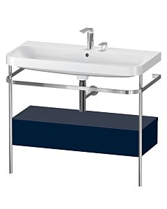 Duravit Happy D.2 Plus furniture washbasin combination HP4843E9898 97.5 x 49 cm, 2 tap holes, midnight blue satin finish, with metal console
