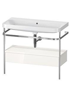 Duravit Happy D.2 Plus combinaison lavabo pour meuble HP4843N2222 97,5 x 49 cm, sans trou pour robinetterie, blanc brillant, avec console en métal