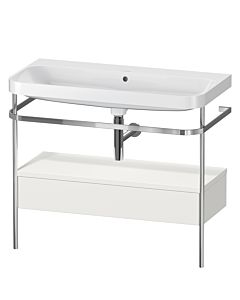Duravit Happy D.2 Plus furniture washbasin combination HP4843N3939 97.5 x 49 cm, without tap hole, nordic white satin finish, with metal console