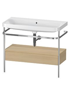 Duravit Happy D.2 Plus furniture washbasin combination HP4843N7171 97.5 x 49 cm, without tap hole, Mediterranean oak, with metal console