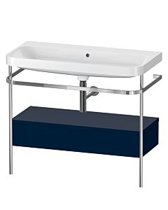 Duravit Happy D.2 Plus furniture washbasin combination HP4843N9898 97.5 x 49 cm, without tap hole, midnight blue satin finish, with metal console