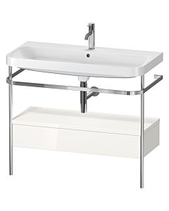 Duravit Happy D.2 Plus combinaison lavabo pour meuble HP4843O2222 97,5 x 49 cm, trou pour robinetterie 2000 , blanc brillant, avec console en métal