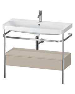 Duravit Happy D.2 Plus furniture washbasin combination HP4843O6060 97.5 x 49 cm, 2000 tap hole, taupe satin finish, with metal console