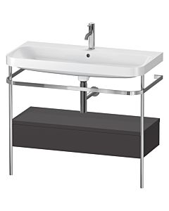 Duravit Happy D.2 Plus Möbelwaschtisch-Kombination HP4843O8080 97,5 x 49 cm, 1 Hahnloch, graphit supermatt, mit Metallkonsole
