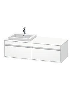 Duravit Ketho Waschtisch-Unterschrank KT6797L1818 140x55x42,6cm, Einbauwaschtische, 2 Auszüge, Ausschnitt links, weiß matt