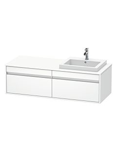 Duravit Ketho vanity unit KT6797R1818 140x55x42.6cm, built-in washbasins, 2 pull-outs, cut-out on the right, matt white