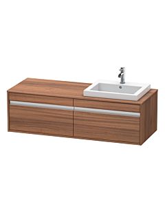 Ketho Duravit vasque KT6797R7979 140x55x42,6cm, vasques à encastrer, 2 coulissants, découpe à droite, noyer naturel