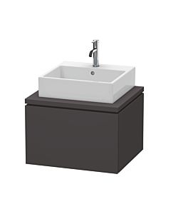 L-Cube Duravit vasque LC581008080 62 x 54,7 cm, graphite super mat, pour console, 1 coulissant