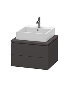 Duravit L-Cube Waschtisch-Unterschrank LC581508080 62 x 54,7 cm, graphit supermatt, für Konsole, 2 Schubkästen